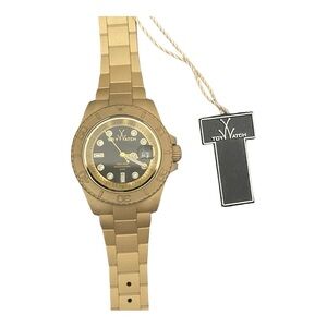 NWT Toywatch Toyglow Unisex Quartz Watch with Gold Silicone Strap